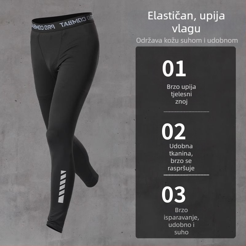 Odjeća za fitness, muško sportsko odijelo, brzosušeće tajice visoke elastičnosti, odjeća za trčanje, trening košarke, jutarnje trčanje, proljetna i jesenska biciklistička odjeća