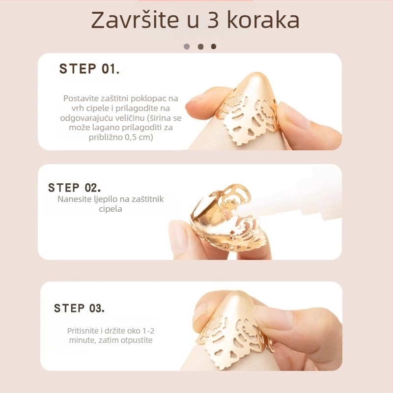 Zaštitnik za prste, Zaštitnik za prste, Vrh cipele protiv udaraca, Kožna navlaka za vrh cipele, Popravak visokih peta, Torba za špicaste prste, Artefakt od metalne glave prsta
