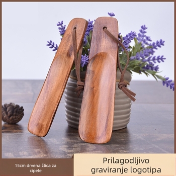 Lijeni izvlakač cipela 15,5 cm drveni izvlakač cipela s kravljim užetom, kućni izvlakač cipela, podizač cipela, pribor za cipele, laser