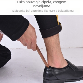 Lijeni izvlakač cipela 15,5 cm drveni izvlakač cipela s kravljim užetom, kućni izvlakač cipela, podizač cipela, pribor za cipele, laser