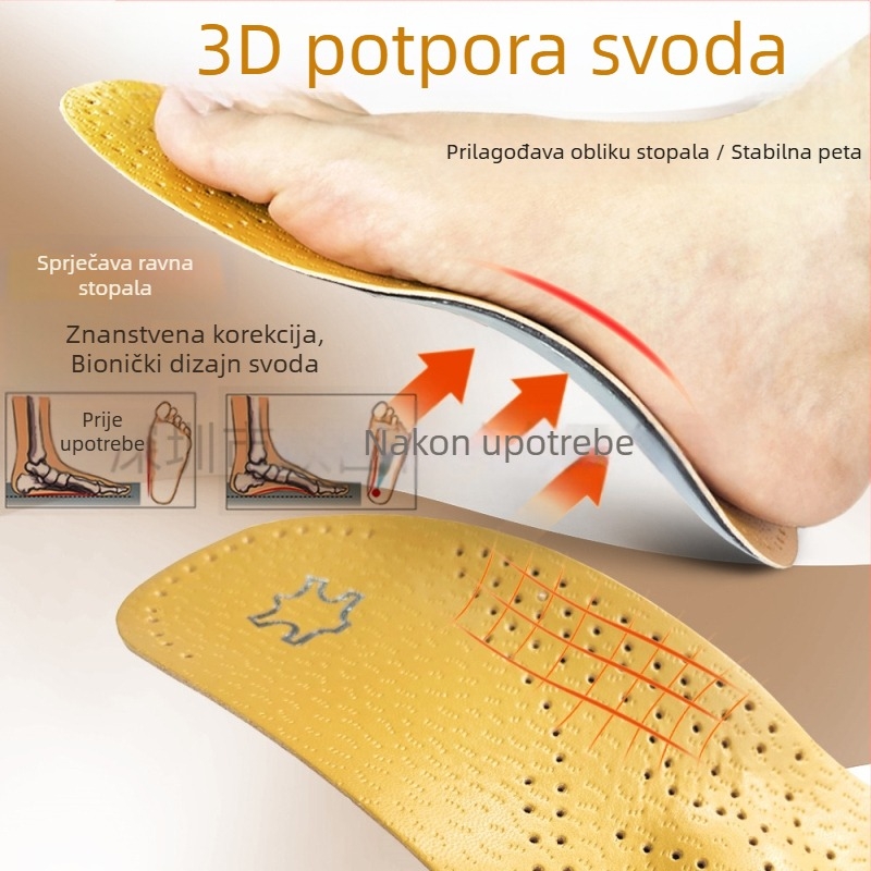 Kožni uložak za potporu luka stopala, sportski uložak za korekciju, unutarnji Splay XO Leg Evarus, korekcija ravnog stopala, upijanje znoja, dezodoriranje