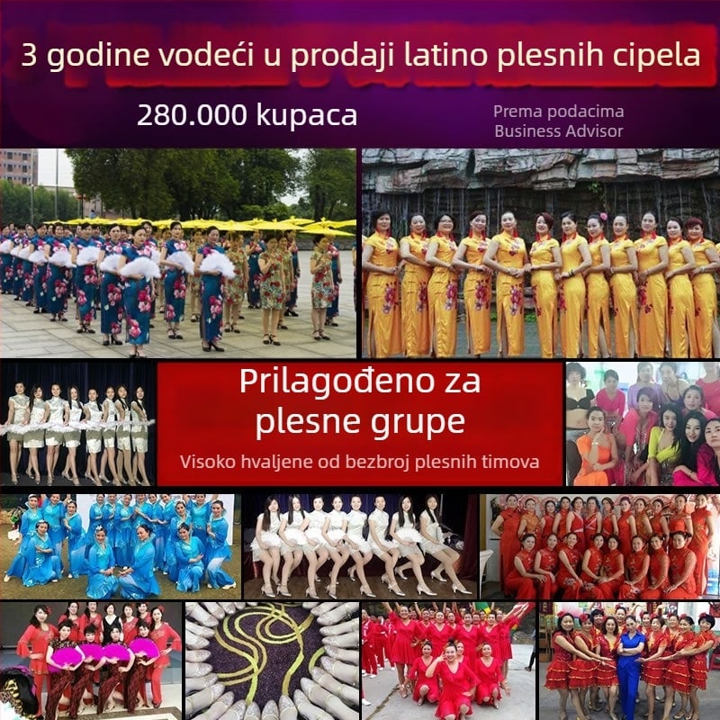 Podrška za miješane serije latino plesnih cipela s jednim remenom, moderne plesne cipele, cipele za kvadratni ples s gumenim potplatom, ženske generacije kose