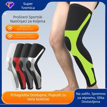 Štitnik za koljena za košarku, muški, za trčanje na otvorenom, podstavljeni, rastezljivi, zaštitna navlaka za noge pod pritiskom, velika zaštitna navlaka za tele