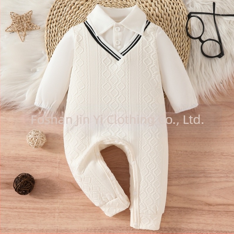 Novi jesenski i zimski kombinezon za bebe 2025., dvodijelna topla odjeća za bebe s imitacijom tkanine, muška gornja odjeća za bebe