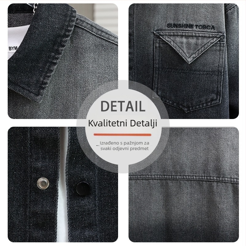 Dječja traper jakna u korejskom stilu, jesen 2024., novi stil, dječja gradijentna vanjska košulja, ležerna košulja