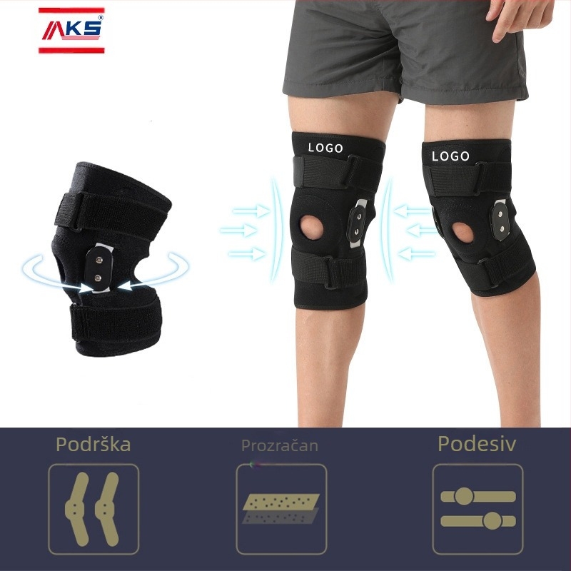 Sportska čelična ploča s remenom, sklopiva potpora, ojačana patela, protuklizni nosač od aluminijske legure, zaštita od pritiska, štitnik za koljena