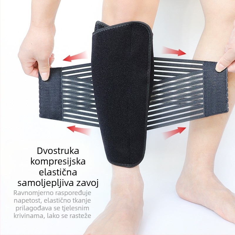 Novi sportski elastični dvostruki kompresijski zavoj za tele, podesiv na čičak, za trčanje