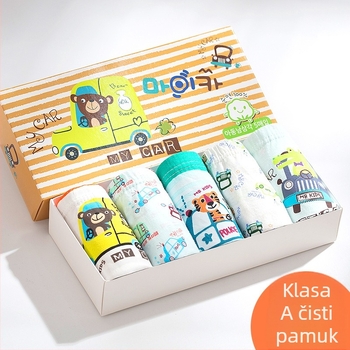 Dječje donje rublje od čistog pamuka s trokutastim uzorkom, donje rublje za dječake klase A, donje rublje za bebe, potpuno pamučno, u korejskom stilu s crtanim motivima