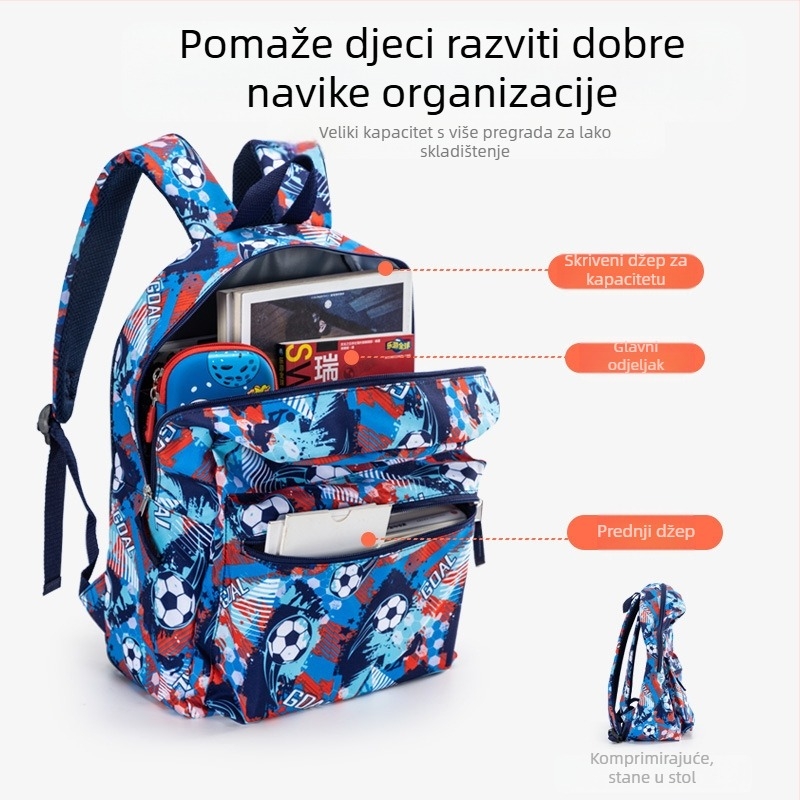 Prekogranični dječji školski set od tri dijela, lagani višenamjenski školski ruksak s crtanim otiskom za učenike osnovne škole