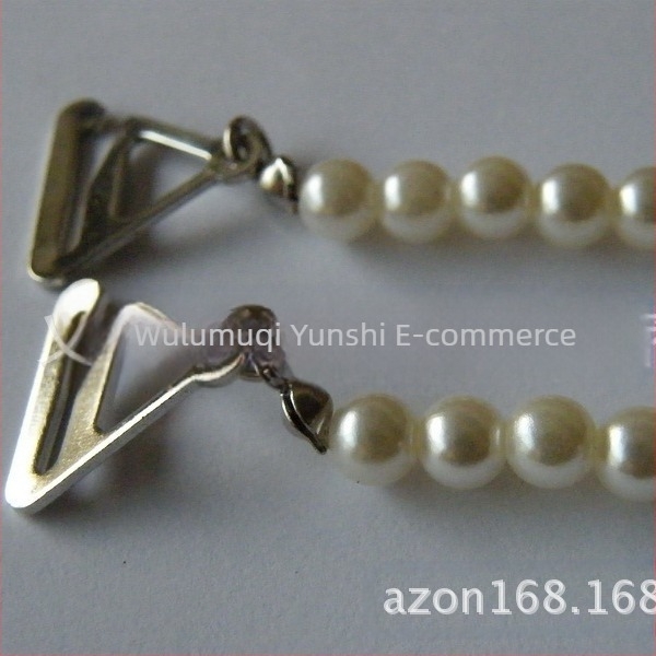 [Izravno od proizvođača] Prekogranična vruća prodaja imitacije bisera DIY metalnih naramenica za grudnjake s perlicama i veleprodaja naramenica za grudnjake