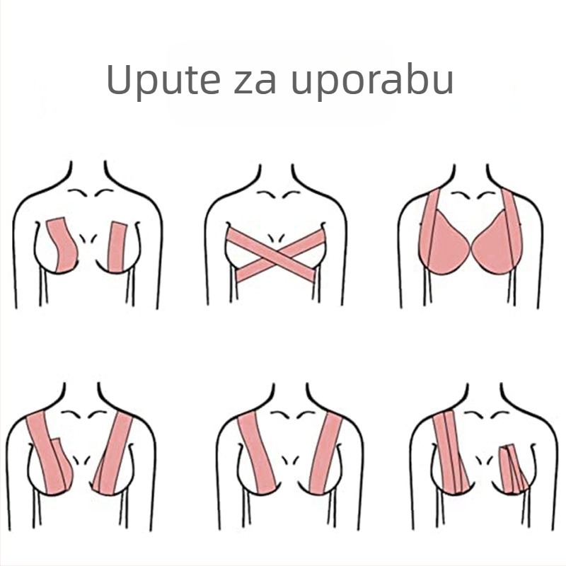 Boobtape rastezljiva tkanina bešavni flaster za podizanje grudi vodootporni silikonski flaster za grudi set