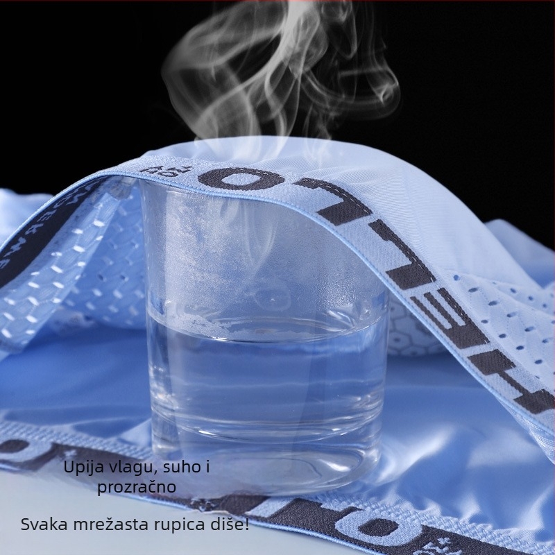 Muško donje rublje Ice Silk mrežaste bešavne antibakterijske bokserice za mlade, sportske prozračne bokserice za proljeće i ljeto, mogu se poslati u ime
