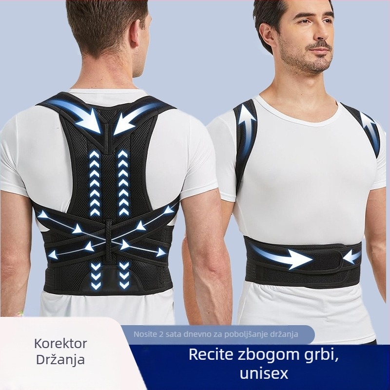 Pojas za korekciju leđa za odrasle muškarce i žene s otvorenim prsima, prekrasnim izgledom, korekcijom držanja, sprječavanjem grbavog, podesivim treningom leđa, istezanjem otvorenih ramena