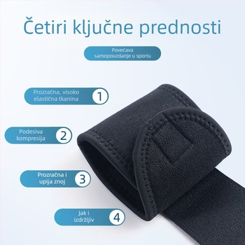 Elastična sportska narukvica za zglob, elastična, podesiva čičak traka