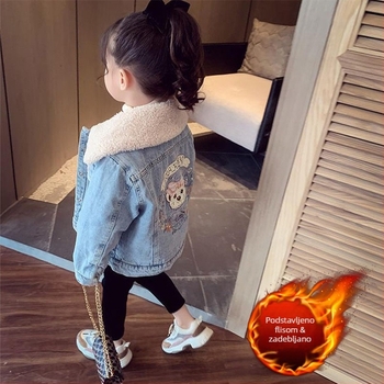 Djevojački kaput Zima 2023 Novi dječji kaput od janjeće vune s flis podstavom od debelog trapera Djevojački jesenski i zimski top