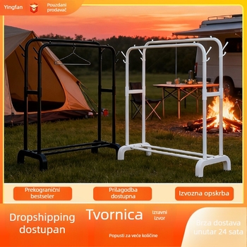 Samostojeći stalak za odjeću s stalkom za cipele, jednostavan stalak za sušenje odjeće za balkon, spavaću sobu, šipka za sušenje odjeće, unutarnja vješalica za odjeću