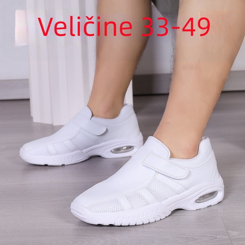 Prekogranična kupnja prozračnih muških cipela za medicinske sestre za bolnice većih veličina, ženske cipele, bijele cipele s mekim potplatom