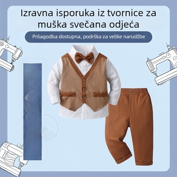 Dječja odjeća za vanjsku trgovinu, lažni prsluk, malo odijelo, dječje odijelo, dječja odjeća, proljetna i jesenska odjeća s dugim rukavima za dječake