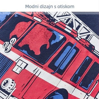 Europska i američka dječja odjeća kratkih rukava 2025 dječja majica kratkih rukava za dječake s uzorkom vatrenog automobila, ljetna majica s pola rukava, veleprodaja tvornice