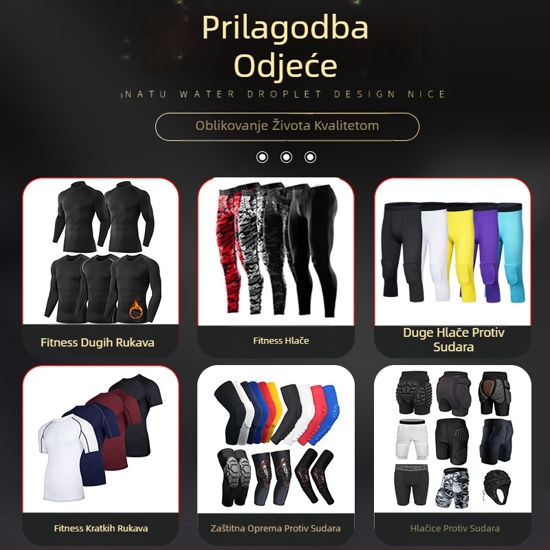 Fitness odjeća za jogu, visoko elastične, brzosušeće sportske kompresijske hlače, prilagođene košarkaške štitnike za koljena, capri hlače za muškarce