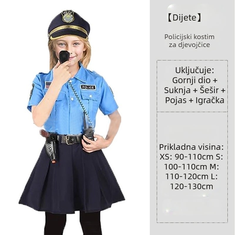 Policijska uniforma za vještice, ženski kostim za gašenje požara za Dječji dan, pilotski liječnički radni kostim, uniforma za dječje igranje uloga