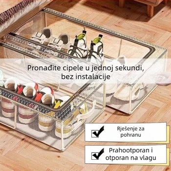 Prozirna kutija za cipele velikog kapaciteta za pohranu artefakata koja štedi prostor u automobilu, otporna na prašinu, sklopiva plastična kutija za pohranu cipela s antioksidacijskom zaštitom