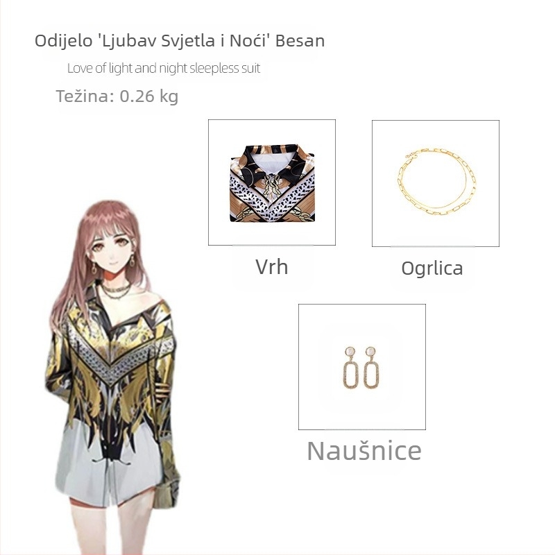 Svjetlo i noć ljubavna odjeća za cosplay Youyou ljetna ženska majstorica svjetla ljubav besane noći SHA mi Haiyou majica ženska COS