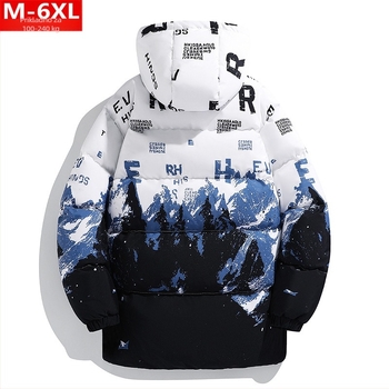 Zimski trendi muški modni kaput s kapuljačom, srednje duljine, debel, velike veličine, plus debeli, široki, topli kaput s pamučnom podstavom