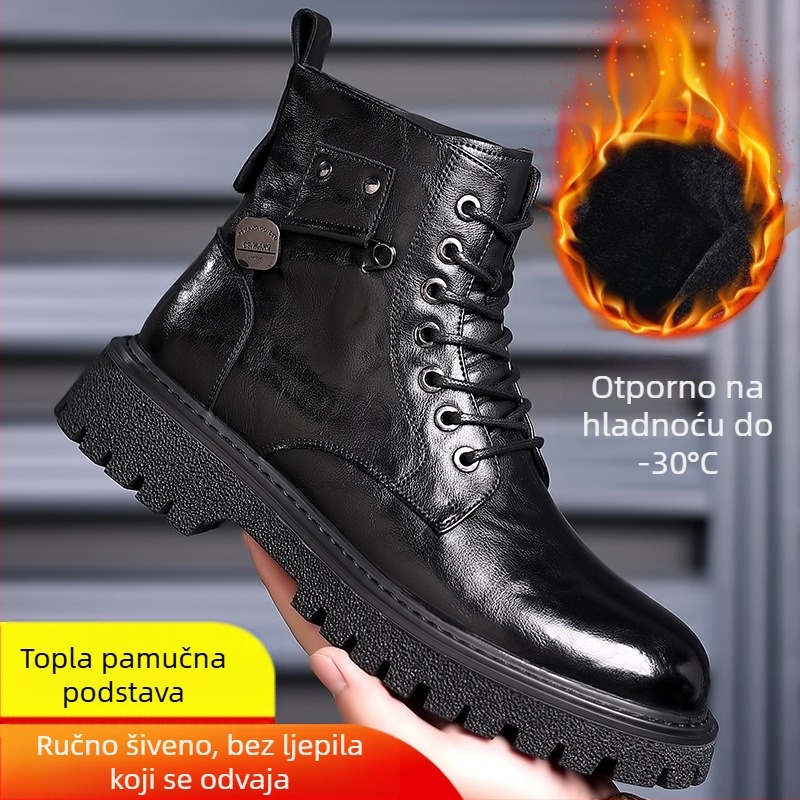 Pomeranske niše originalne retro martin čizme za muškarce, prozračne, visoke motociklističke čizme s debelim dnom, neklizajuće, otporne na habanje, moderne