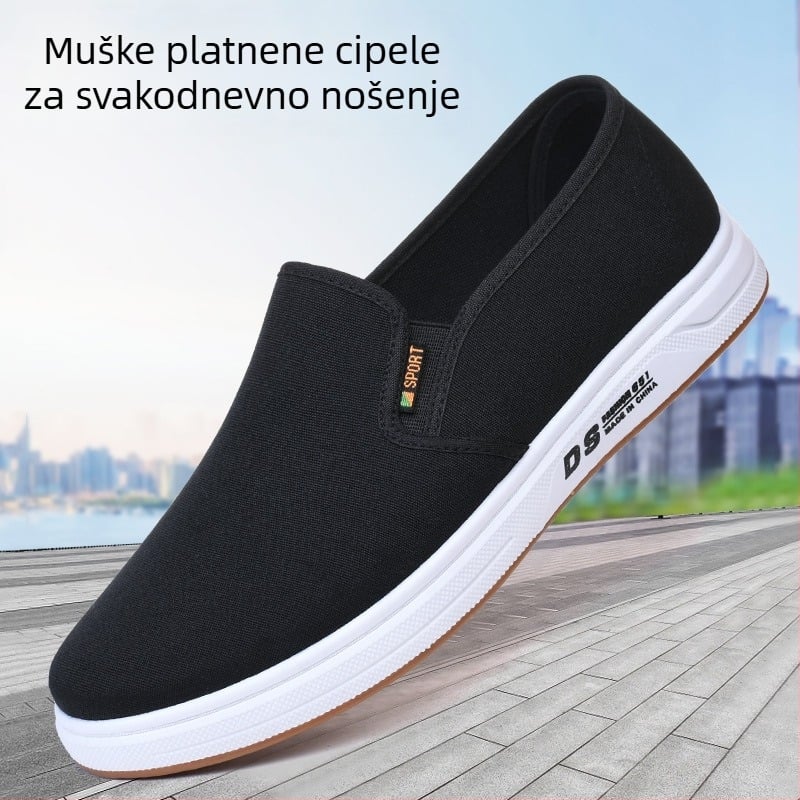 Proljetne i jesenske nove stare pekinške platnene cipele, muške navlake za ravne cipele, mekane i udobne ravne cipele otporne na habanje, prozračne ležerne cipele