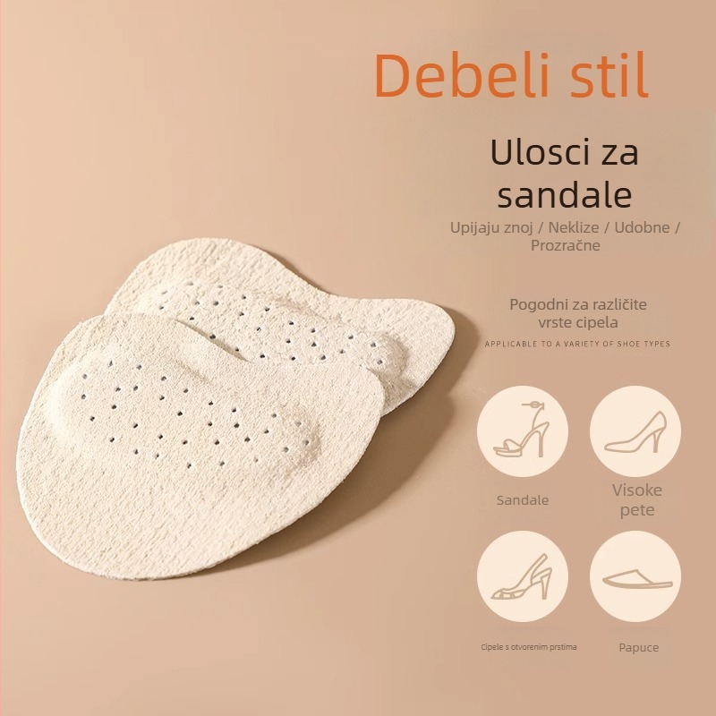 Ulošci za sandale, Visoke pete, Jastučići za prednji dio stopala, Posebni protuklizni jastučići za znojna stopala, Samoljepljivi nevidljivi neumorni artefakt za stopala, Super mekani