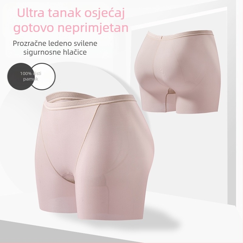 Zaštitne kratke hlače za žene, otporne na izlaganje, 100% antibakterijski pamuk u međunožju, prozračne i brzosušeće za ljeto, ledena svila, tanke zaštitne tajice