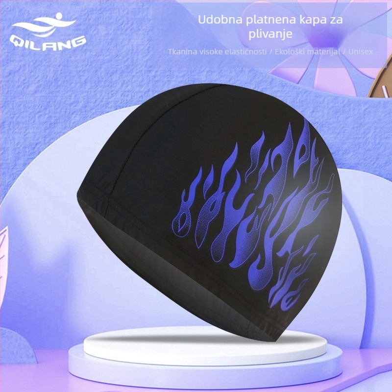 Kapa za plivanje Flame za odrasle muškarce, modni tisak, zaštita za uši od najlonske tkanine, proizvođači veleprodajnih kapa za plivanje