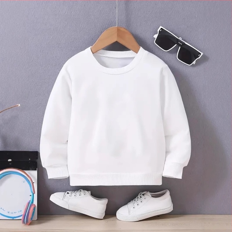 Proljetna i jesenska Terry omladinska majica s dugim rukavima, okruglim izrezom, studentska uniforma, široki kroj, prazna, jednobojna, veleprodaja, ležerna, svestrana