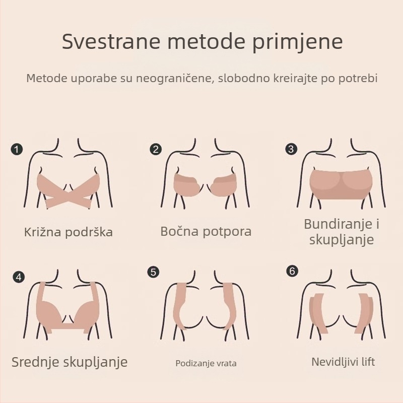 Naljepnica za prsa, traka za podizanje malih prsa za žene, velika prsa, mala, protiv opuštanja, ljetni zavoj za male prsa, rastezljiva tkanina