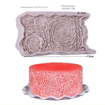 Silikonski kalup za simulirani cvijet, ruža, čokoladni cvijet, silikonski dekorativni kalup za tortu s preklopnim rubom