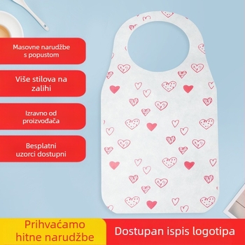 Jednokratna netkana pregača za ugostiteljstvo, objedovanje za odrasle, vrući lonac, vodootporna i uljnootporna radnja, ekstra debeli podbradnik za jelo