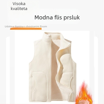 Flis prsluk Prilagođena radna odjeća Grupna odjeća Jednobojni uski kroj Vertikalni ovratnik Shake prsluk s flis podstavom Debeli prsluk Preko granice