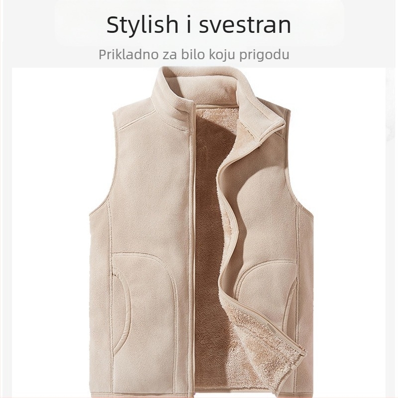 Flis prsluk Prilagođena radna odjeća Grupna odjeća Jednobojni uski kroj Vertikalni ovratnik Shake prsluk s flis podstavom Debeli prsluk Preko granice