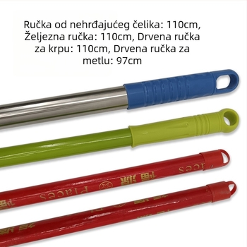 Spiralna drvena metla s motkom, nova čvrsta drvena drška, 96 cm, drvena duga drška, jedna dugačka metla Tiao, kućanska, tvornica, škola