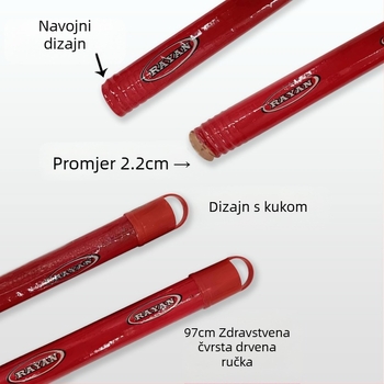 Spiralna drvena metla s motkom, nova čvrsta drvena drška, 96 cm, drvena duga drška, jedna dugačka metla Tiao, kućanska, tvornica, škola