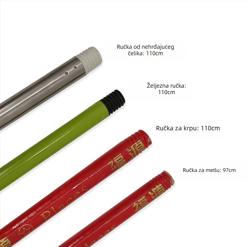 Spiralna drvena metla s motkom, nova čvrsta drvena drška, 96 cm, drvena duga drška, jedna dugačka metla Tiao, kućanska, tvornica, škola