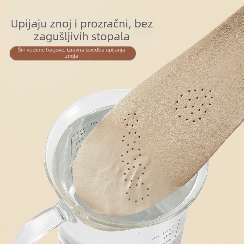 Uložak od prave kravlje kože, lateks, super mekan, dugotrajan, otporan na bol, upija znoj, otporan na mirise, sportski, upija udarce, ljetni, prozračan