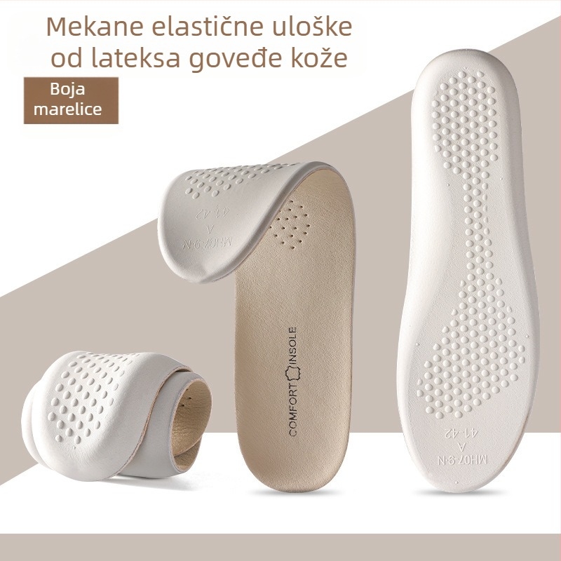 Uložak od prave kravlje kože, lateks, super mekan, dugotrajan, otporan na bol, upija znoj, otporan na mirise, sportski, upija udarce, ljetni, prozračan