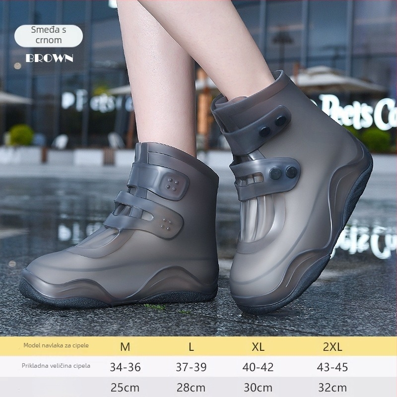 Nova vodootporna navlaka za cipele, neklizajuća, protiv obraštanja, zadebljana, otporna na habanje, vanjska, prijenosna, jednostavna za nošenje i skidanje, silikonska navlaka za kišu za odrasle i djecu