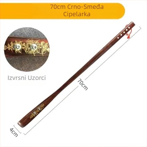 Veleprodaja mahagonijskih rukotvorina, dugih drvenih izvlakača cipela za cipele s tiskom, cipela s dugom ručkom za podizanje cipela od ebanovine, vađenje kućanskih cipela