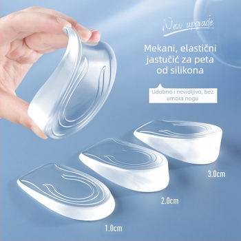 Silikonski prozirni uložak za podizanje stopala za muškarce i žene, nevidljivi polu-uložak, unutarnji uložak za podizanje, artefakt, jastučić za petu, čizme za sport bez umornih stopala