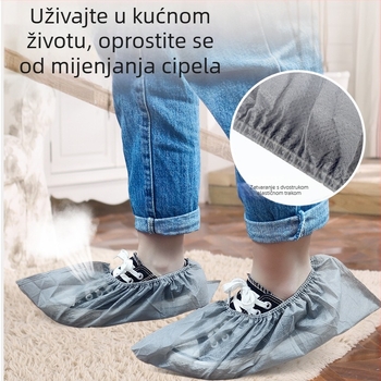 Navlake za cipele za jednokratnu upotrebu, za unutarnju upotrebu, kućanske, zadebljane, otporne na prašinu, neklizajuće, za računalnu sobu, za studente, sive, za odrasle, netkane navlake za cipele