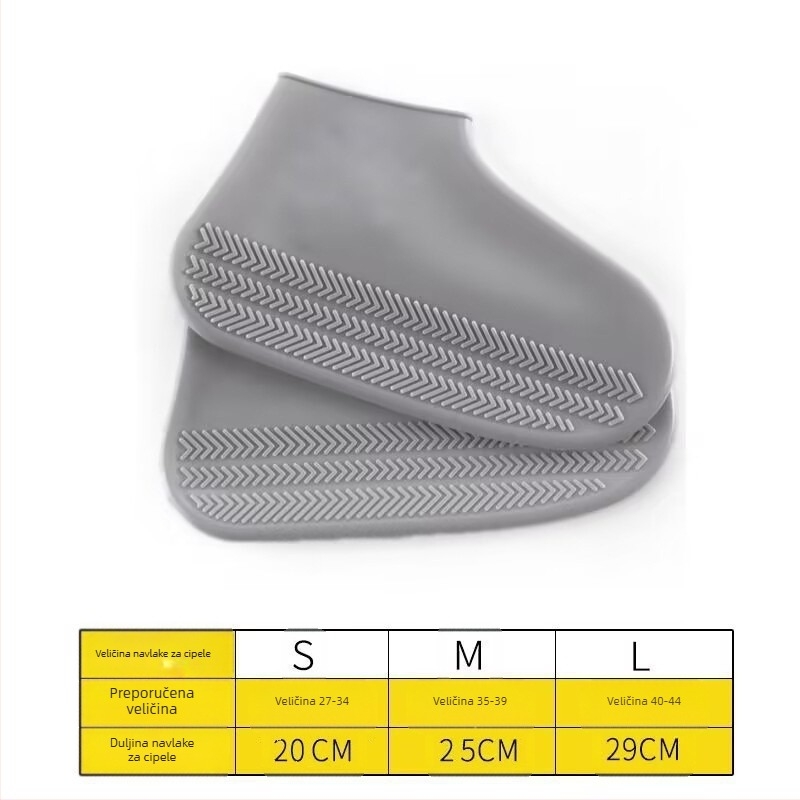 Silikonske navlake za cipele, Vanjske vodootporne i otporne na kišu navlake za cipele, Zadebljane, Neklizajuće i otporne na habanje, Prijenosne silikonske navlake za kišne čizme, Unisex