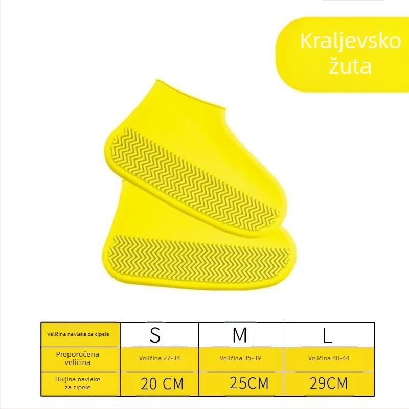 Silikonske navlake za cipele, Vanjske vodootporne i otporne na kišu navlake za cipele, Zadebljane, Neklizajuće i otporne na habanje, Prijenosne silikonske navlake za kišne čizme, Unisex